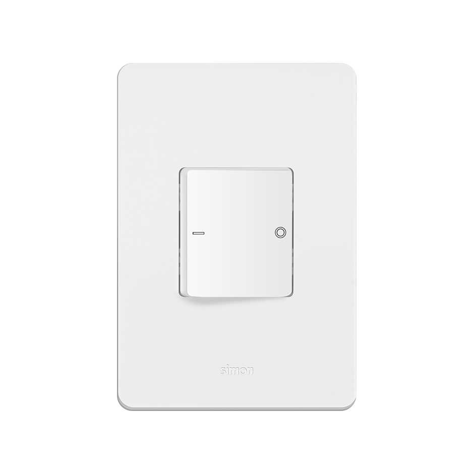 Conjunto de 1 interruptor duplo 1 placa de 2 postos 4x2 com suporte, bipolar 25 A 250 V~ Simon 20