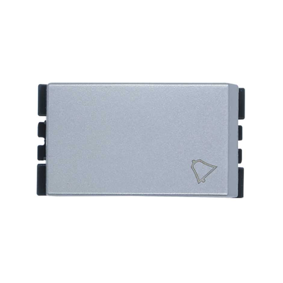 Pulsador unipolar de campana 10A 127-220V con embornamiento a tornillo aluminio Simon 25 Plus