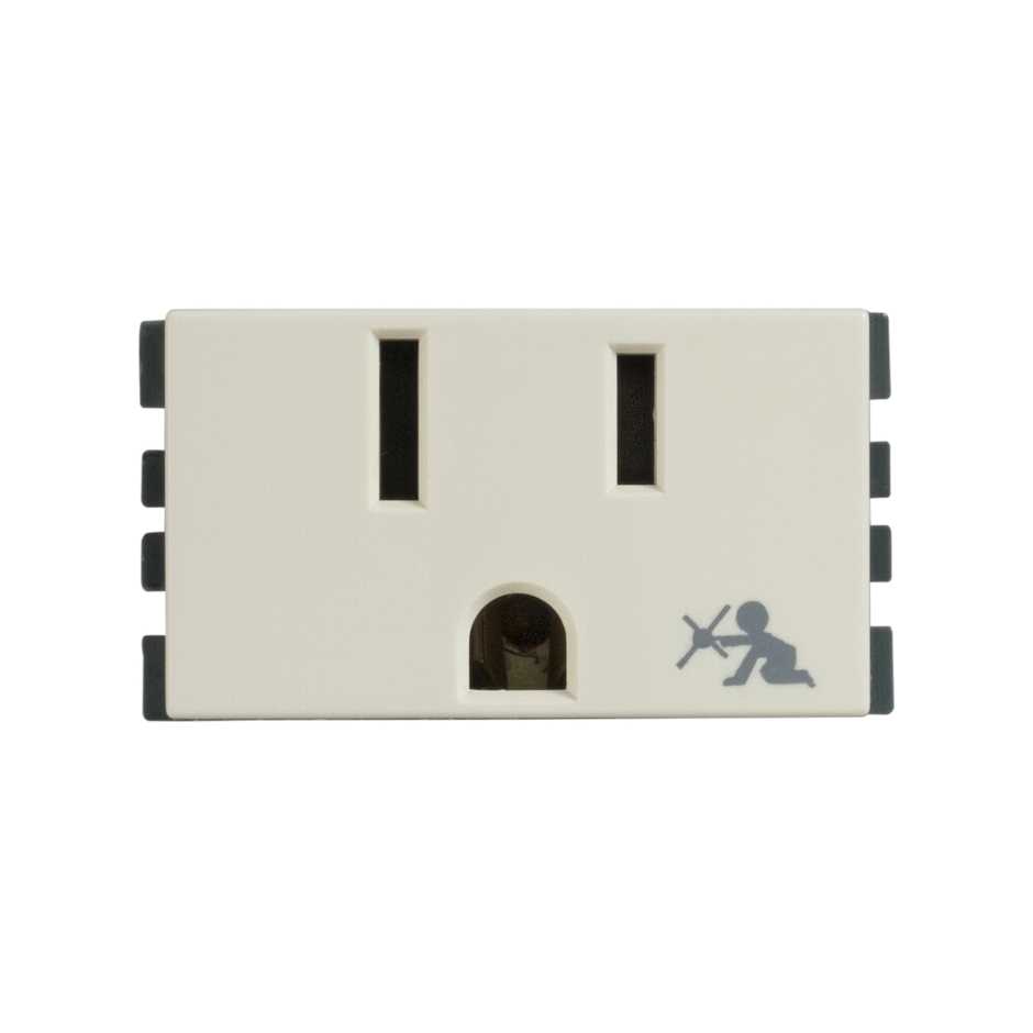 Toma de corriente 2P+T con seguridad 15A 127V con embornamiento a tornillo marfil Simon 25 Plus