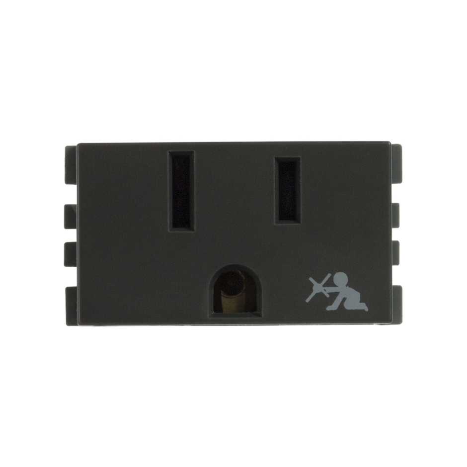 Toma de corriente 2P+T con seguridad 15A 127V grafito Simon 25 Plus