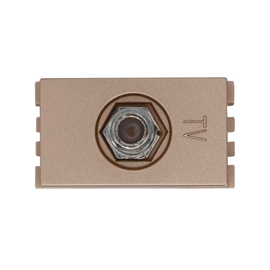Coaxial TV socket champagne Simon 25 Plus