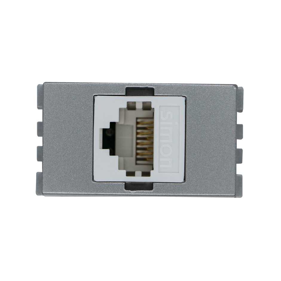 Toma informática RJ45 Cat 6E aluminio Simon 25 Plus
