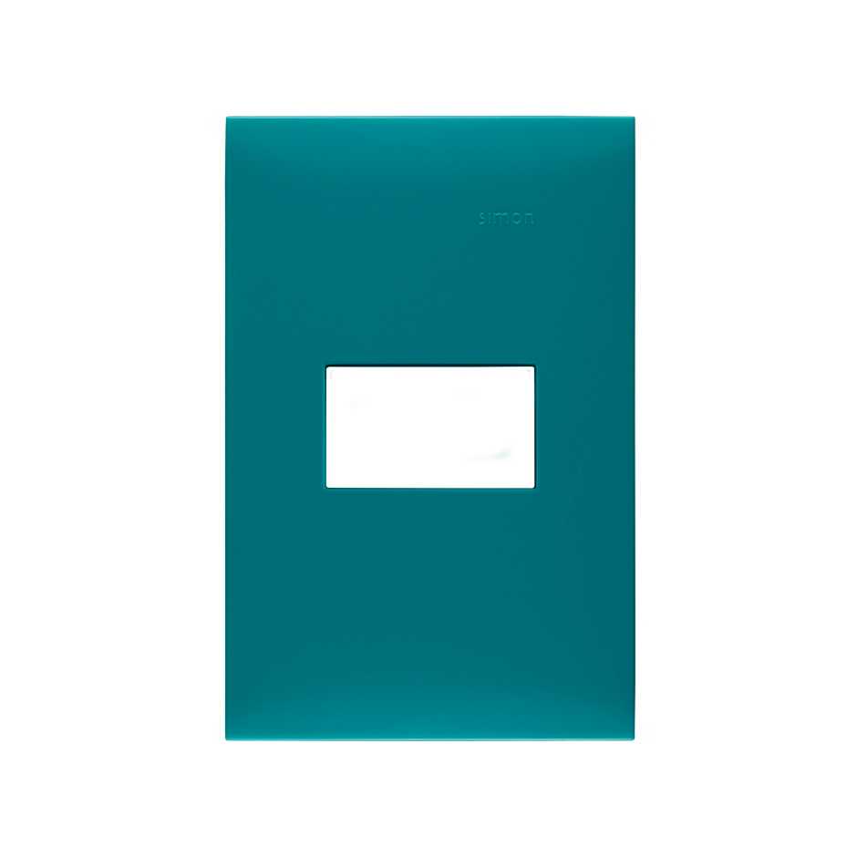 Placa de 1 módulo sin chasis verde aqua Simon 25 Plus