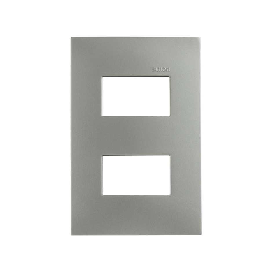 Placa de 2 módulos sin chasis aluminio mate Simon 25 Plus