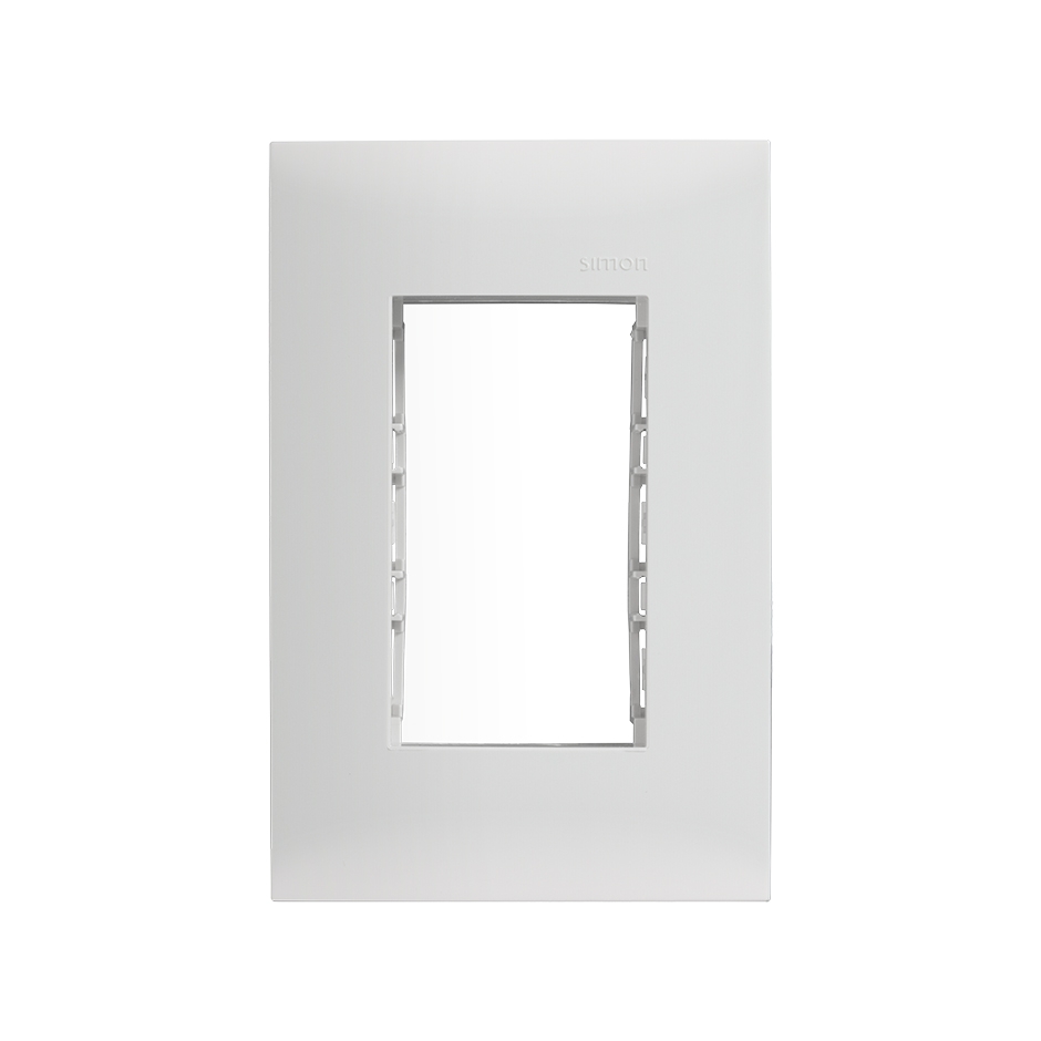 Placa de 3 módulos con chasis blanco Simon 25 Plus