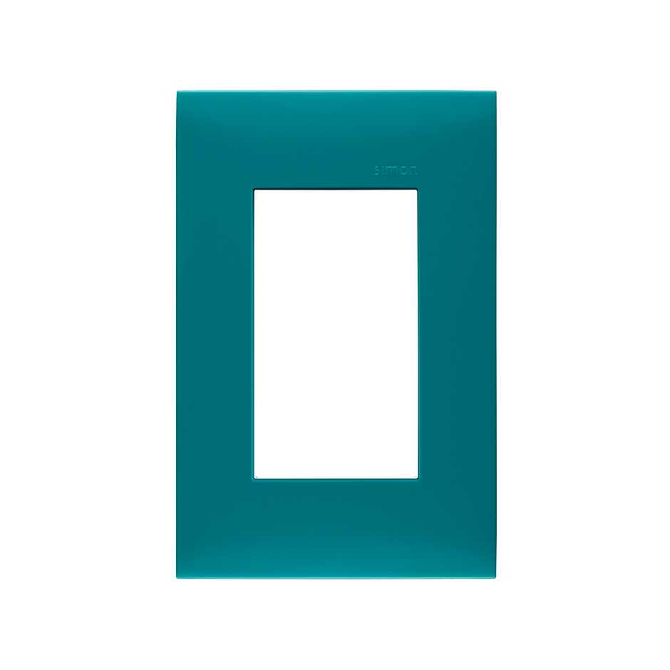 3-module plate without chassis green aqua Simon 25 Plus