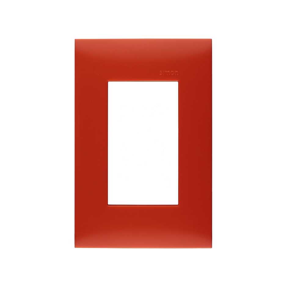 Placa de 3 módulos sin chasis naranja Simon 25 Plus