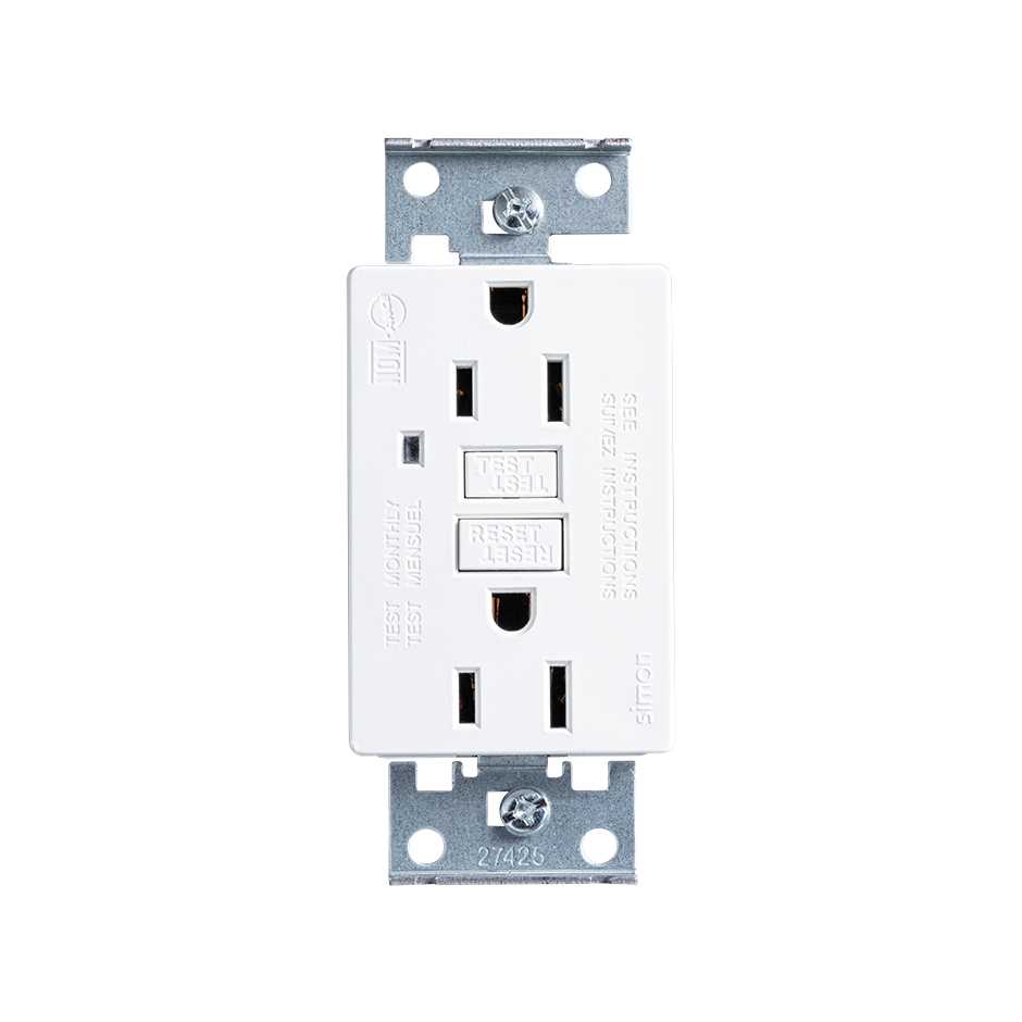 Interruptor de circuito por falla a tierra GFCI 15A 127V~ blanco Simon 27 Play