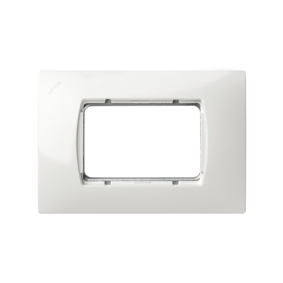 Frame for 3 half elements with centre frame for American box white Simon 27