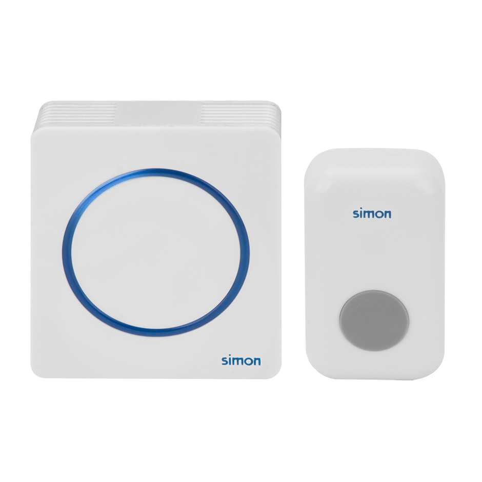 Campainha Musical sem Fio Branco de 48 Melodias com Led indicador e acionador com pilha
