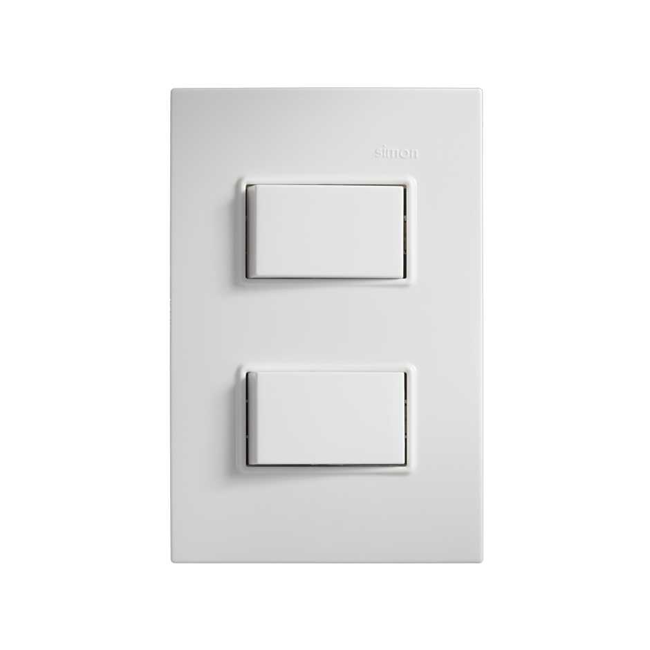 Placa 2 módulos con 2 interriptores 3 vías blanco Simon 23