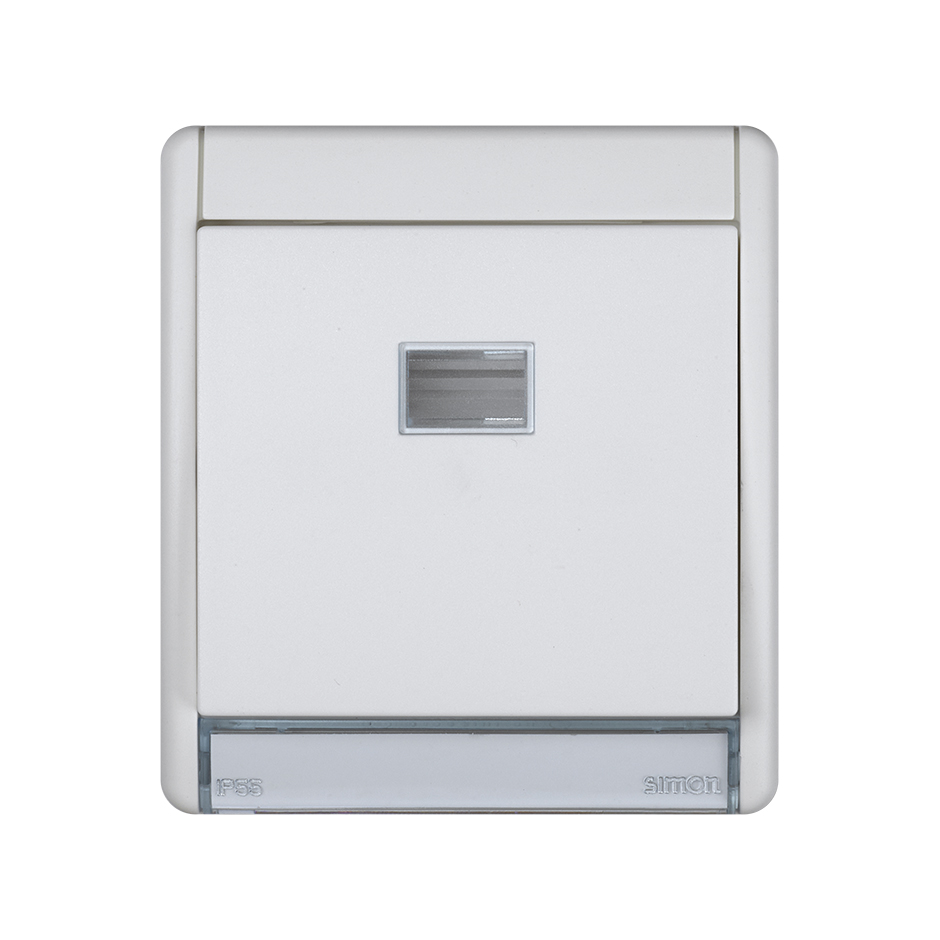 Interruptor monobloco IP55 10AX 250V~ com sistema de ligação rápida de terminais branco Simon Aqua
