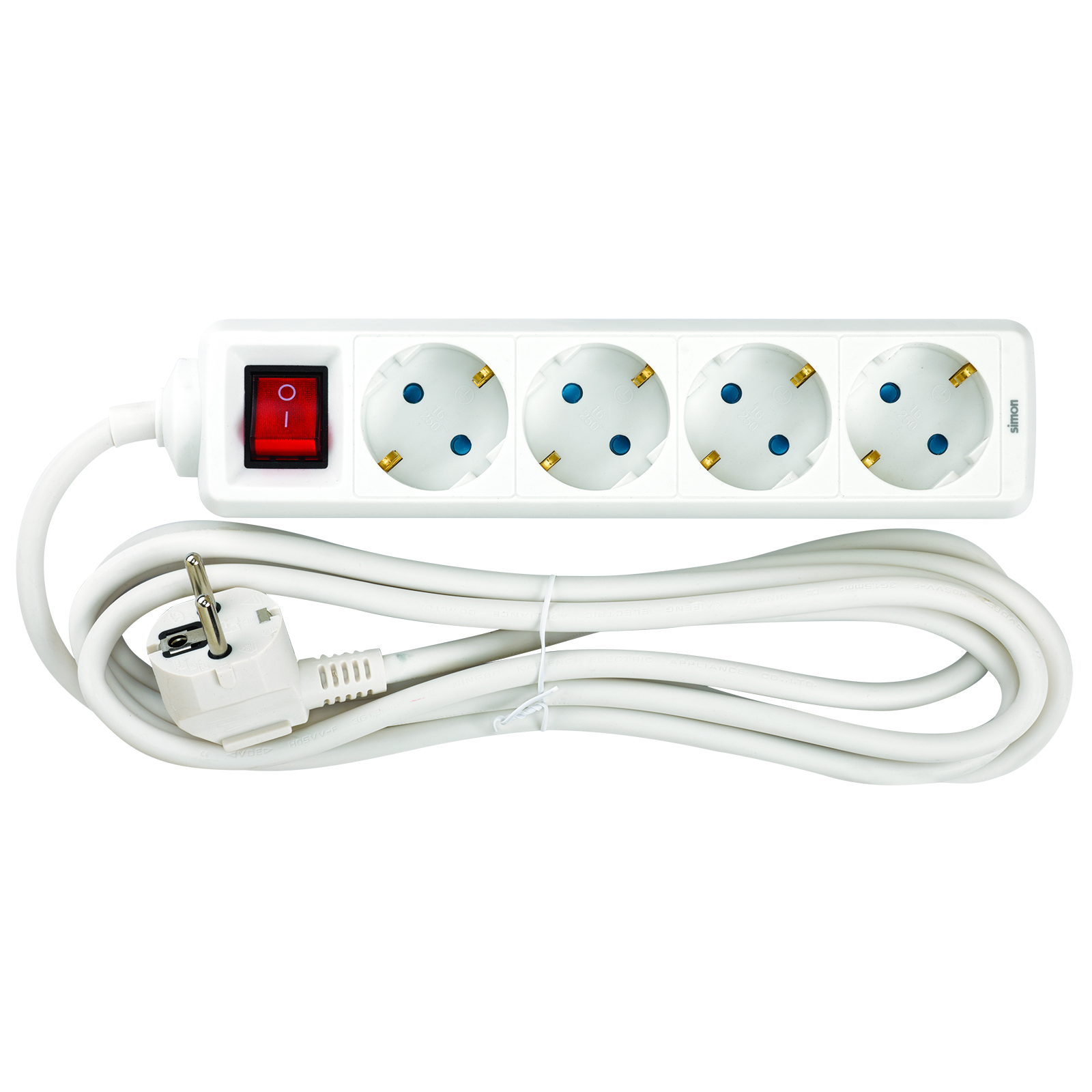 BASE 4 TOMAS TT INT.CABLE 3M BLANCO(FAJ)
