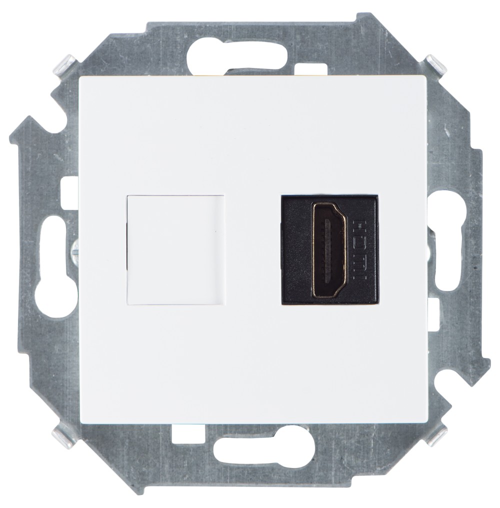 Розетка HDMI v1.4 Тип А белого цвета Simon 15