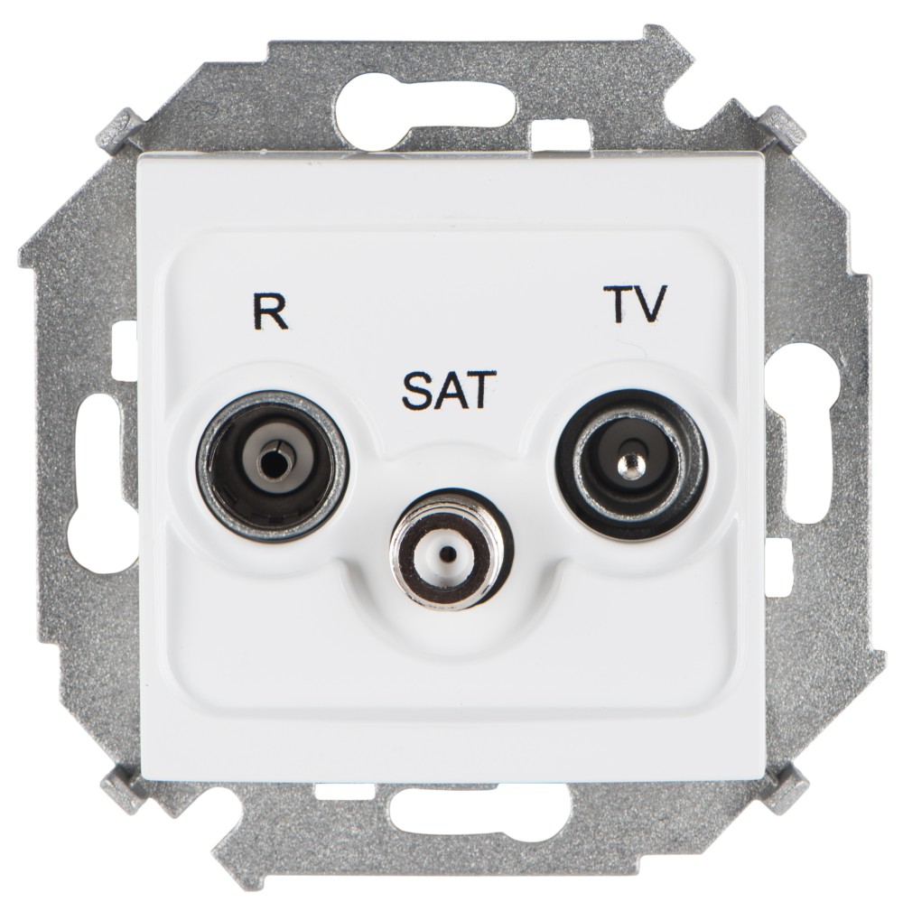 Розетка R-TV+SAT одиночная белого цвета Simon 15
