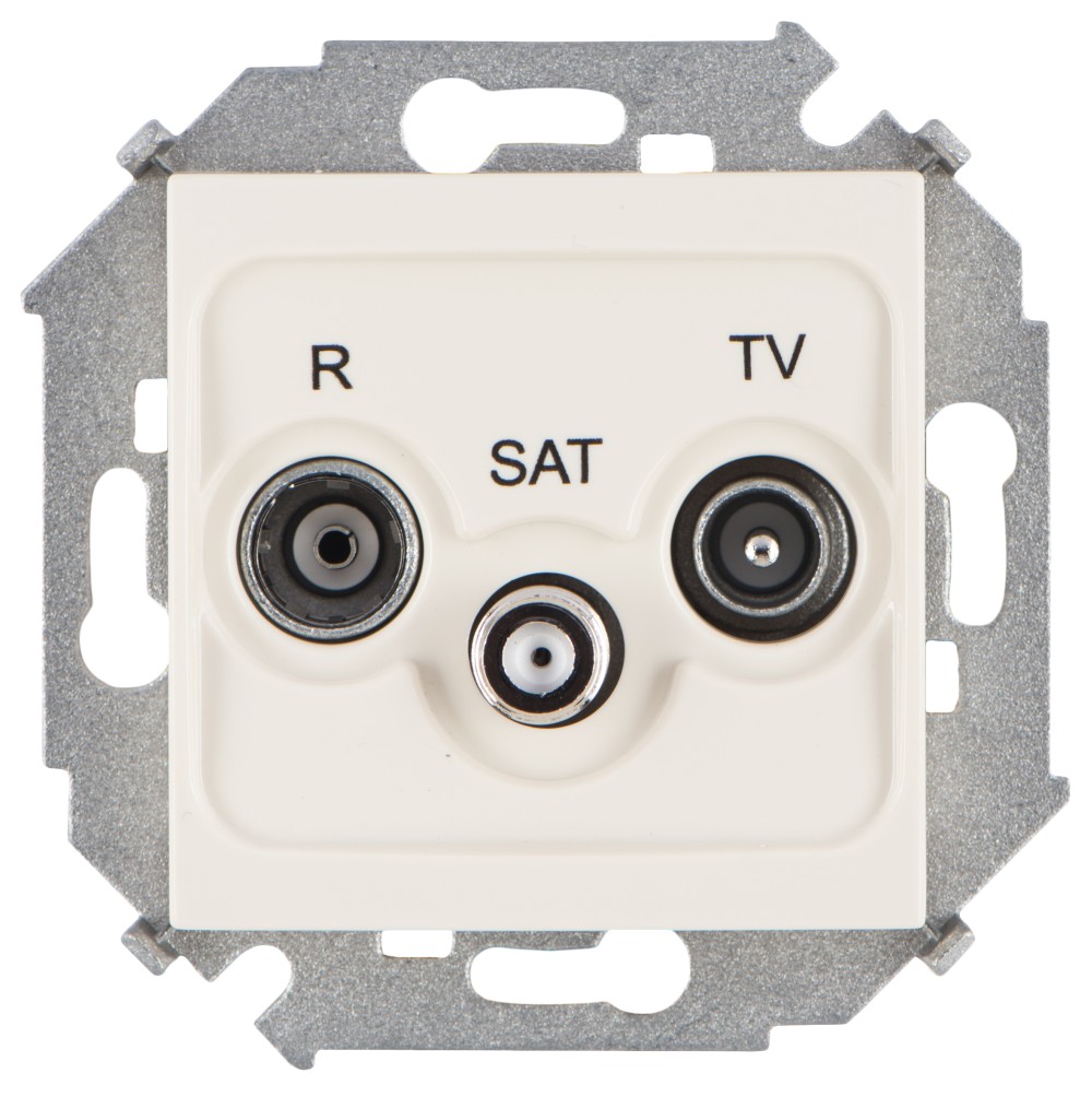 Розетка R-TV+SAT одиночная цвета слоновая кость Simon 15