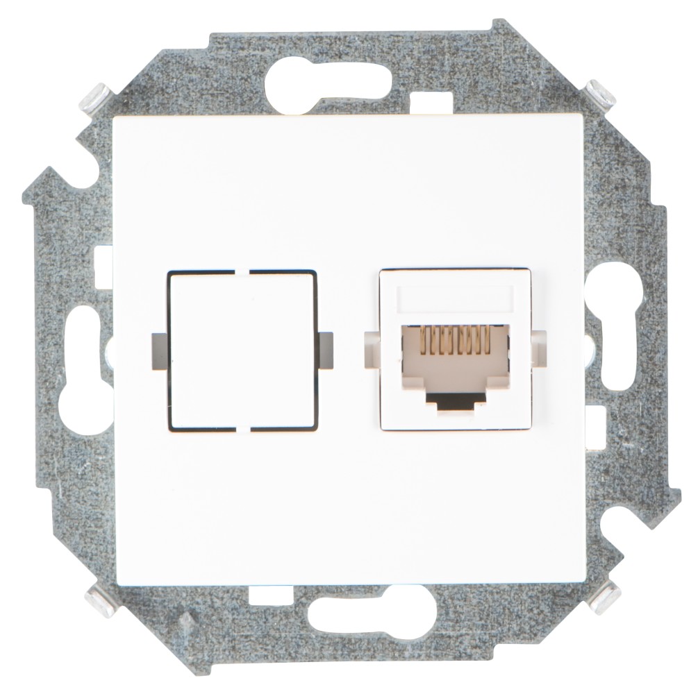Розетка для передачи данных RJ45 Cat.5e UTP (Systimax) белого цвета Simon 15