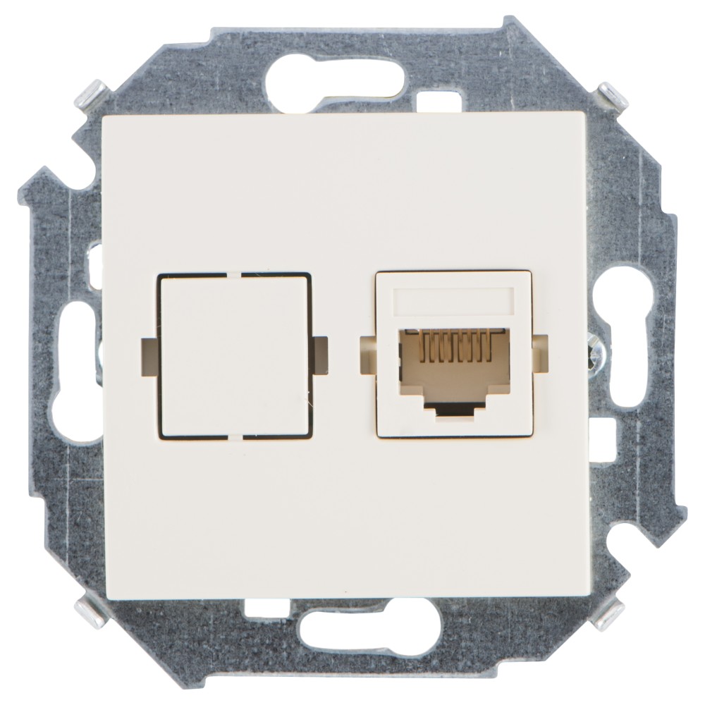 Розетка для передачи данных RJ45 Cat.5e UTP (Systimax) цвета слоновая кость Simon 15