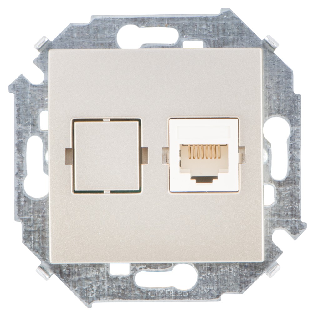 Розетка для передачи данных RJ45 Cat.5e UTP (Systimax) цвета шампань Simon 15