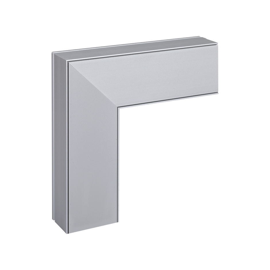 Accessoire d'angle plat pour mini-goulotte en aluminium 65x20mm