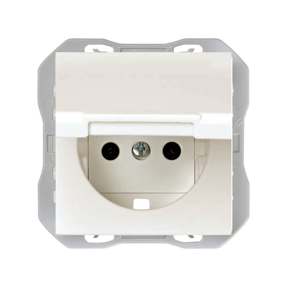 Kit 1 element complete 2P+T Socket IP44 screwless connection white Simon 270