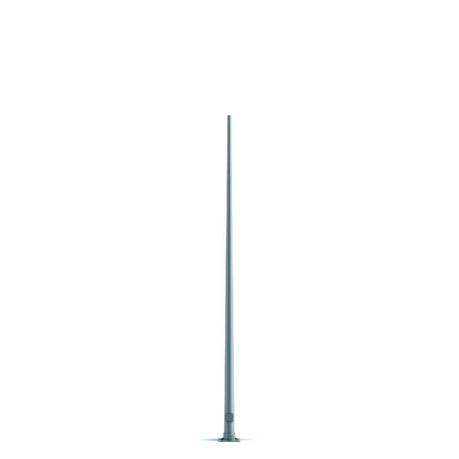 Simon CAM functional pole, 5 m high, conical tapering, and post top luminaire fixing