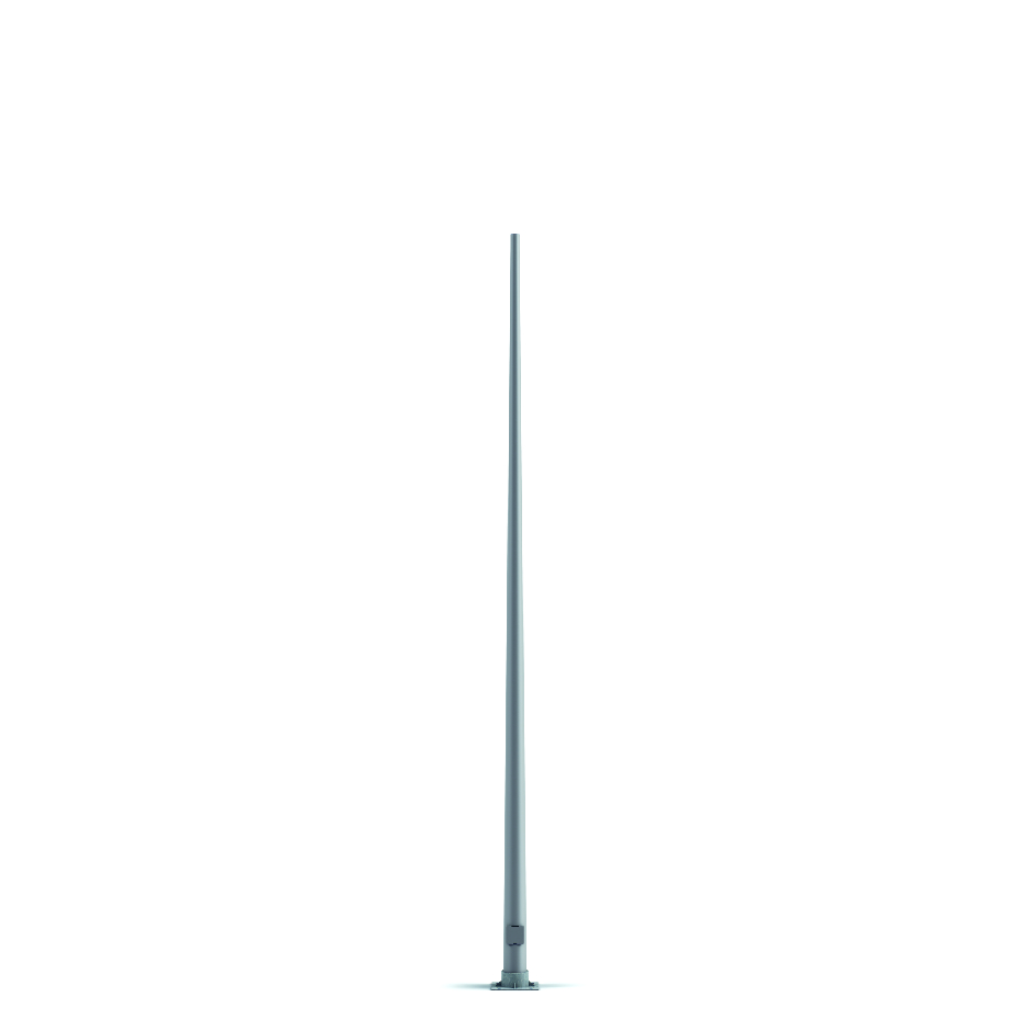 Simon CAM functional pole, 6 m high, conical tapering, and post top luminaire fixing