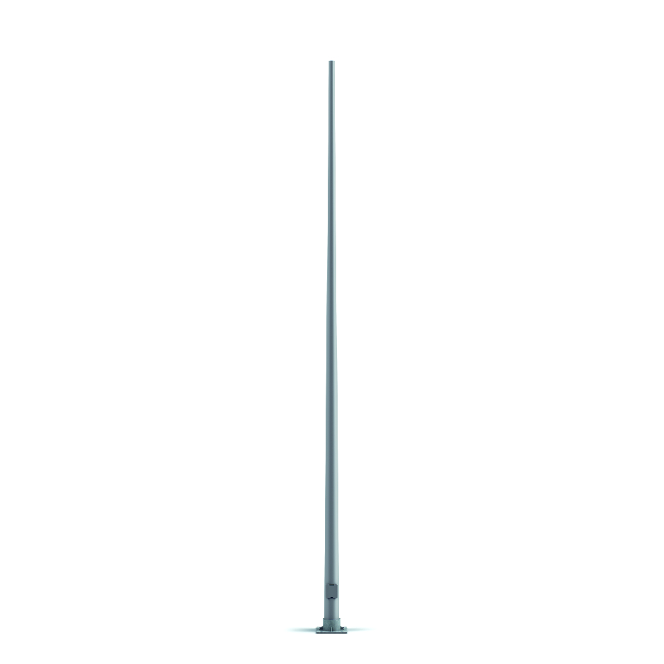 Simon CAM functional pole, 10 m high, conical tapering, and post top luminaire fixing