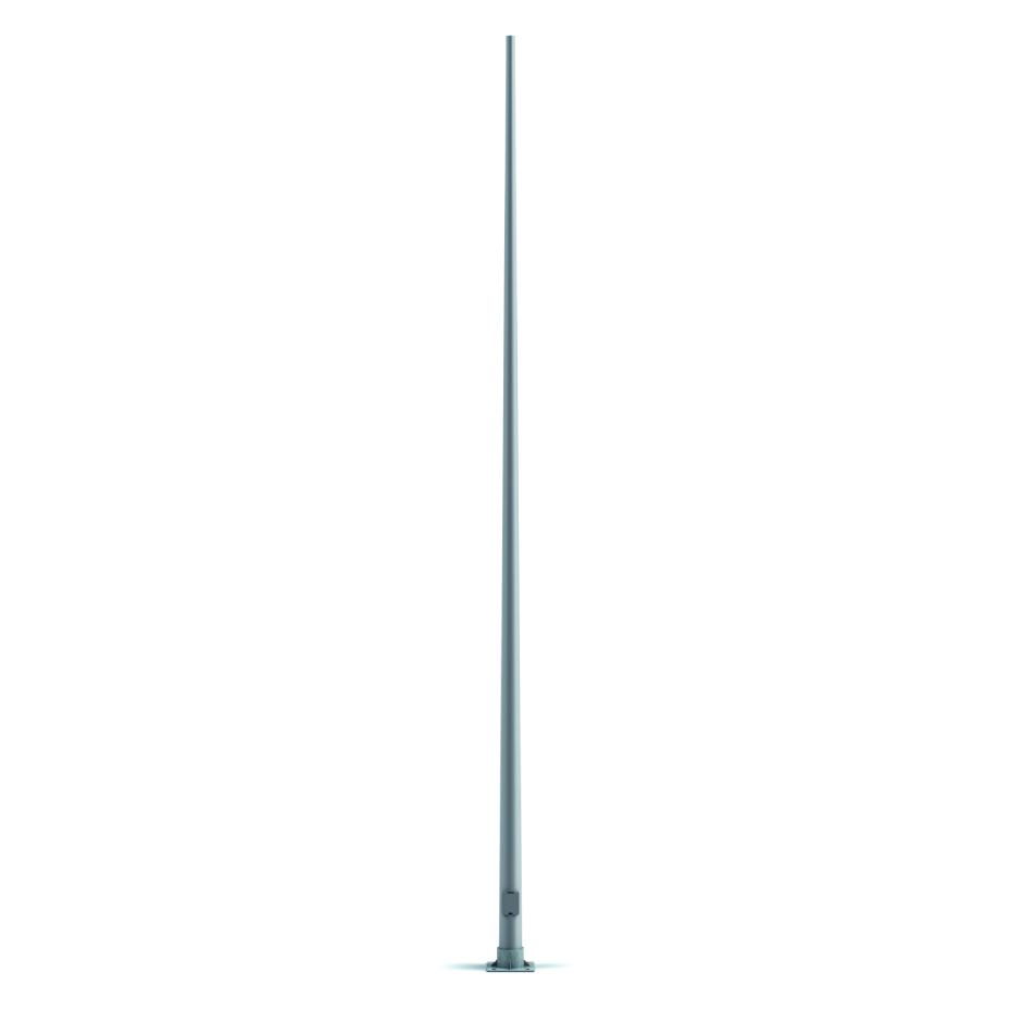 Simon CAM functional pole, 12 m high, conical tapering, and post top luminaire fixing