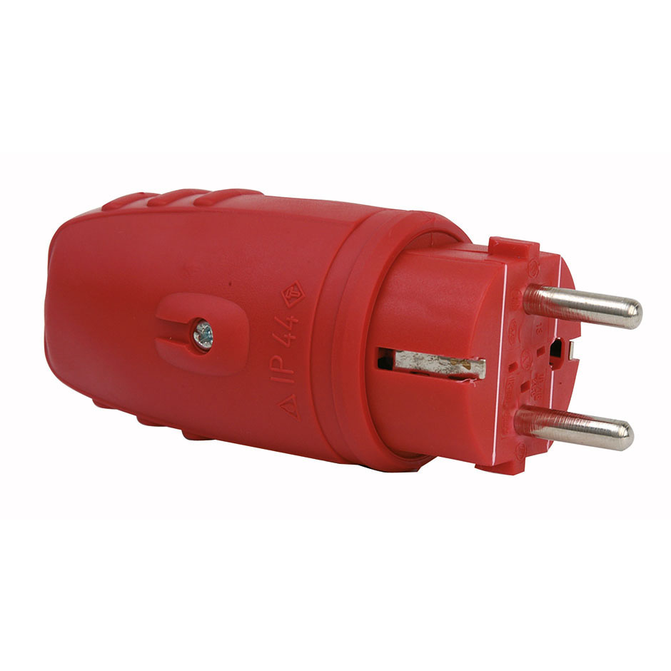 Ficha de borracha vermelha com 16 A e 250 V 