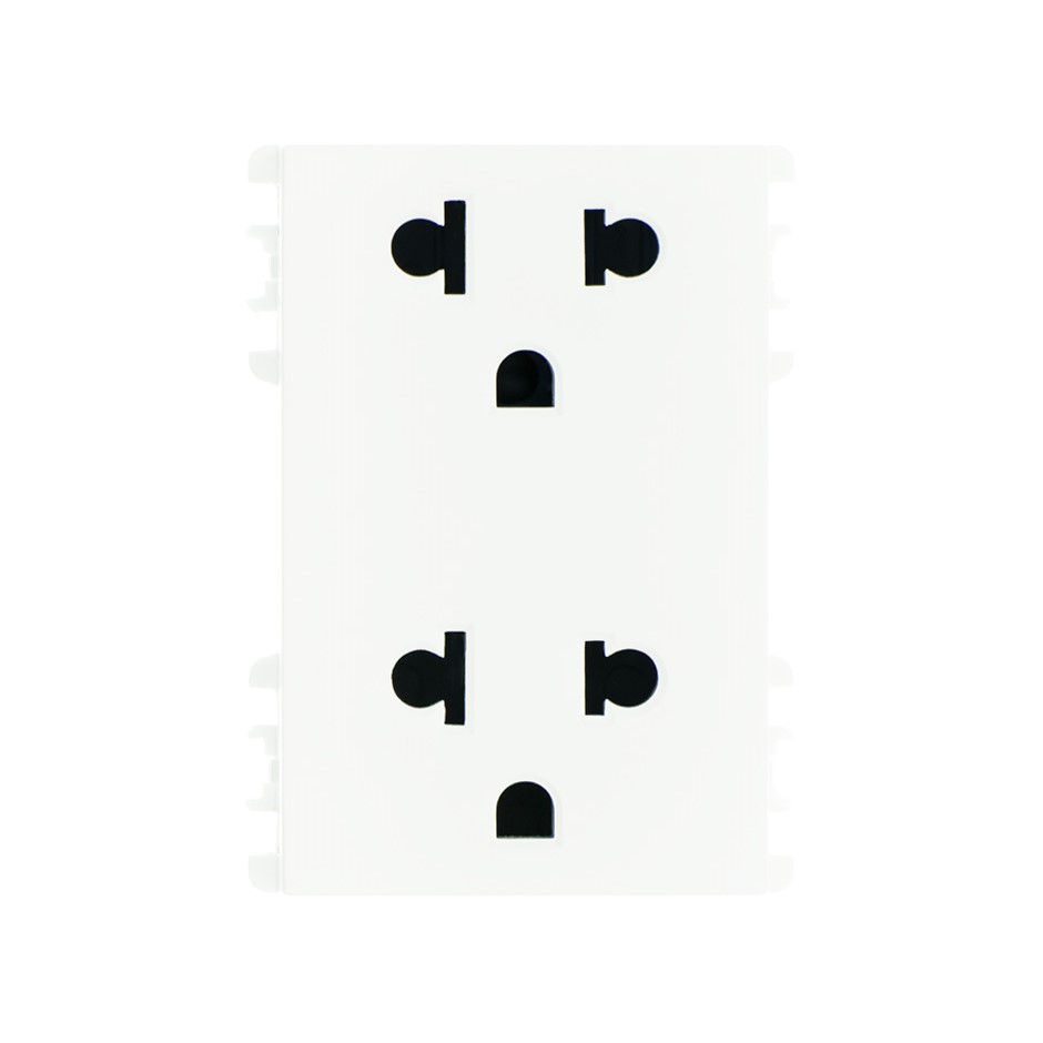 TOMA EUROAMERICANA DUPLEX  2P+T 16A 127V~ BLANCO Simon 26