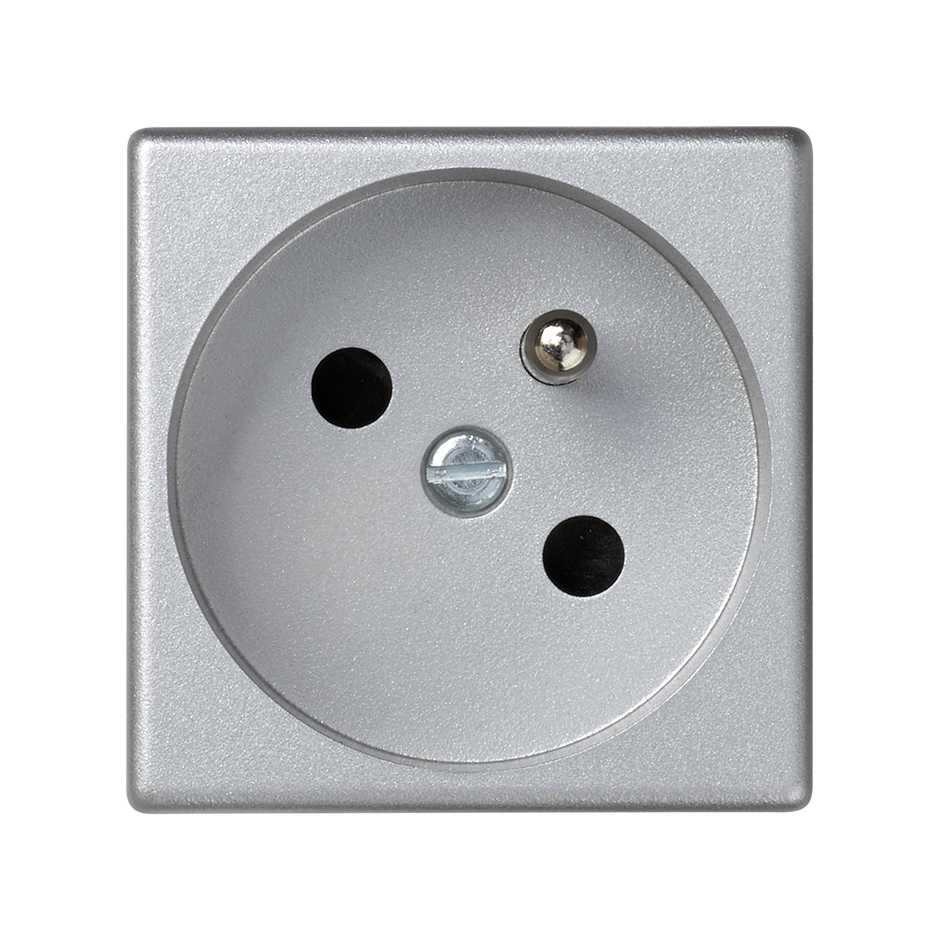 Prise de courant française 16A 250V ~ avec dispositif de sécurité et connexion par borne à vis aluminium Simon K45