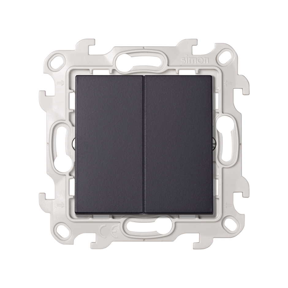 Two-button switch 10A 250V~ graphite color Simon 24 Harmonie