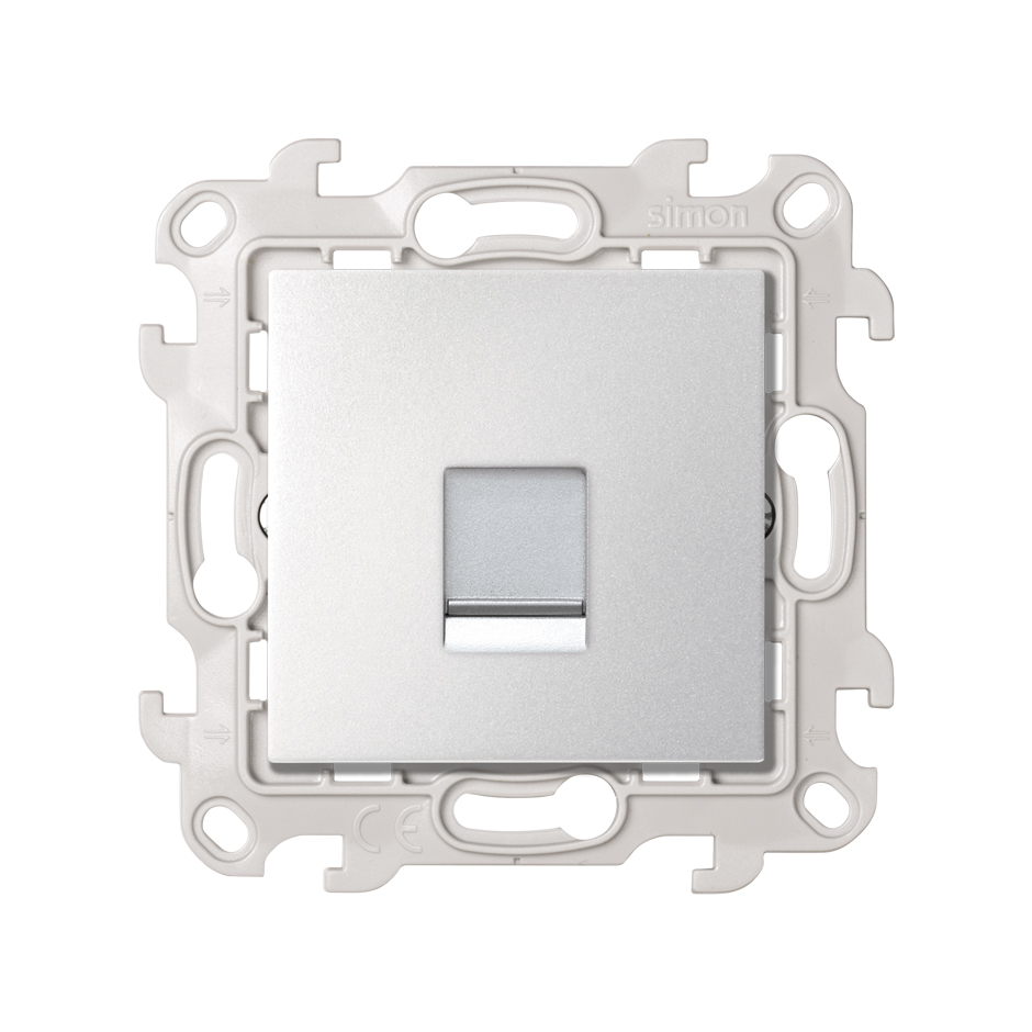 Розетка информационная RJ45 Cat.5e UTP цвета алюминий Simon 24 Harmonie 