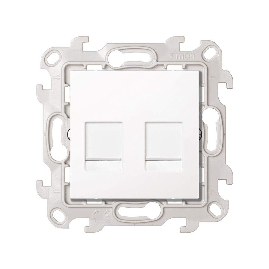 2 RJ45 sockets category 6 UTP with screw connection white Simon 24 Harmonie