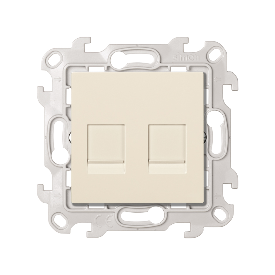 Розетка информационная 2xRJ45 Cat.6 UTP цвета слоновая кость Simon 24 Harmonie
