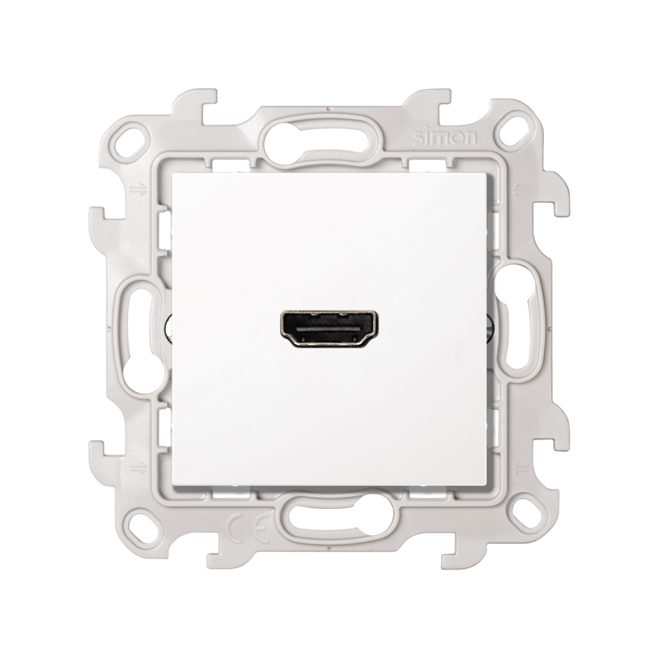 Connecteur HDMI 1.4 connexion à vis blanc Simon 24 Harmonie