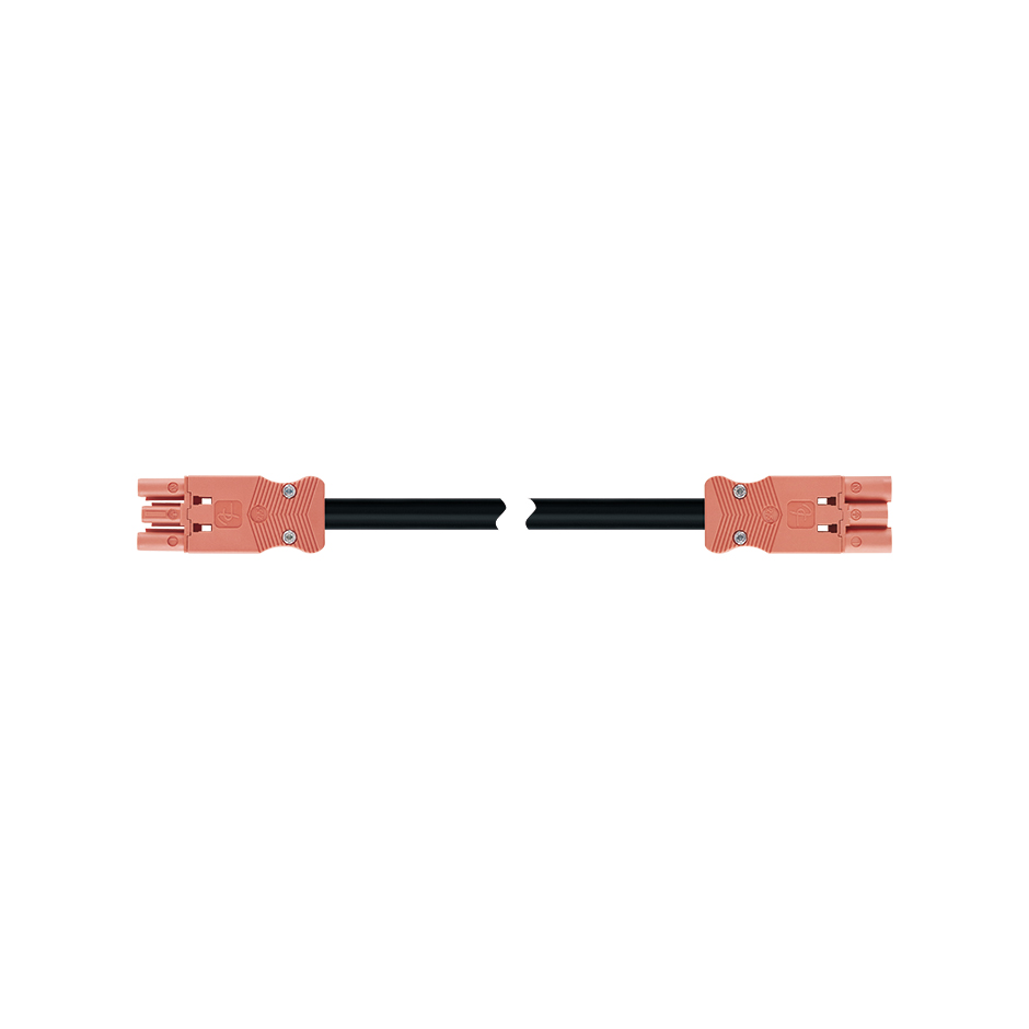 RZ - 0.6 kV 3-pole female-male quick connect hose with 2 meters in length in halogen-free material with a section of 3 x 2.5mm² with red connection