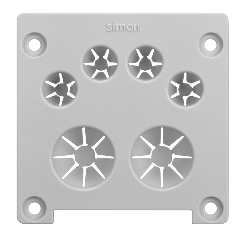 Tapa lateral con acceso directo de cableado para perfiles de aluminio Ofiblock Compact y Line gris claro Simon K45