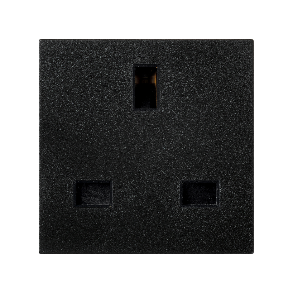 Prise de courant britannique 13A avec connexion par borne à vis sans interrupteur graphite K45