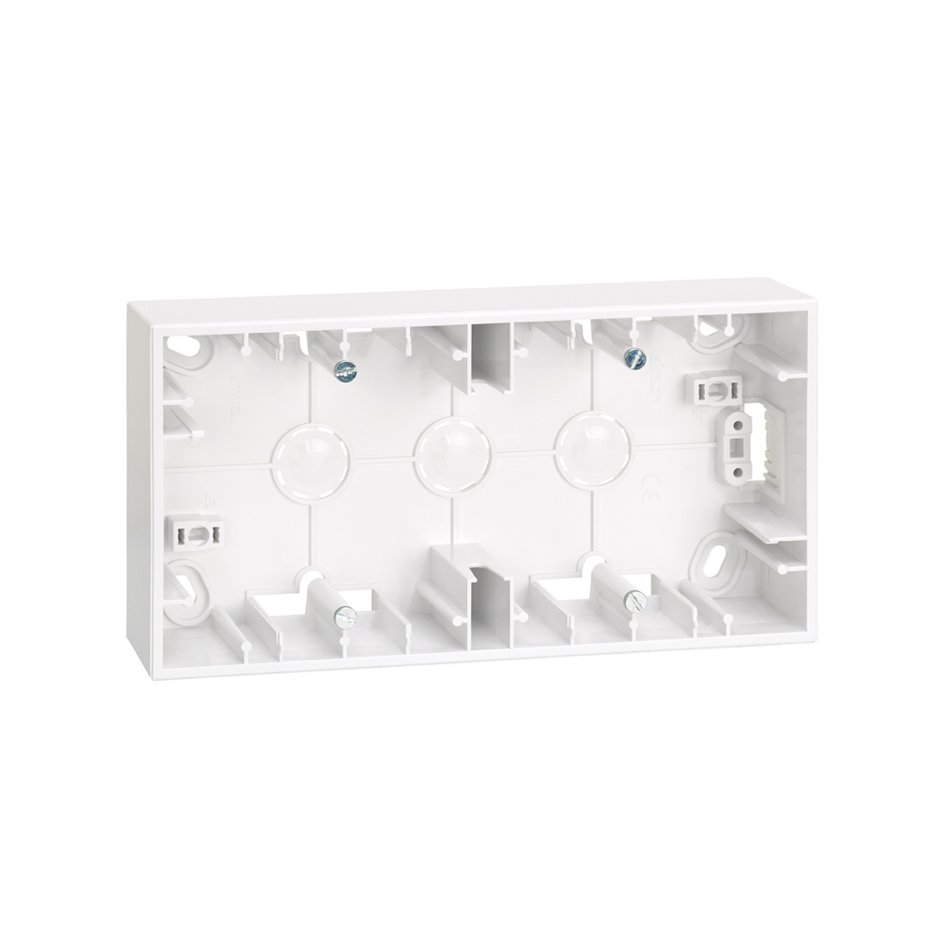 Base for surface mount wall box for 2 elements white Simon 27 Play