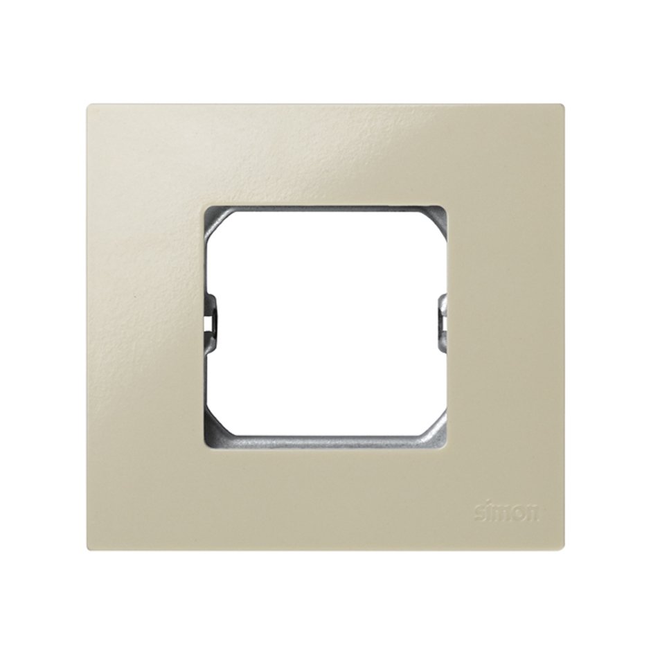 Compact frame for 1 element ivory with frame holder Simon 27 Play