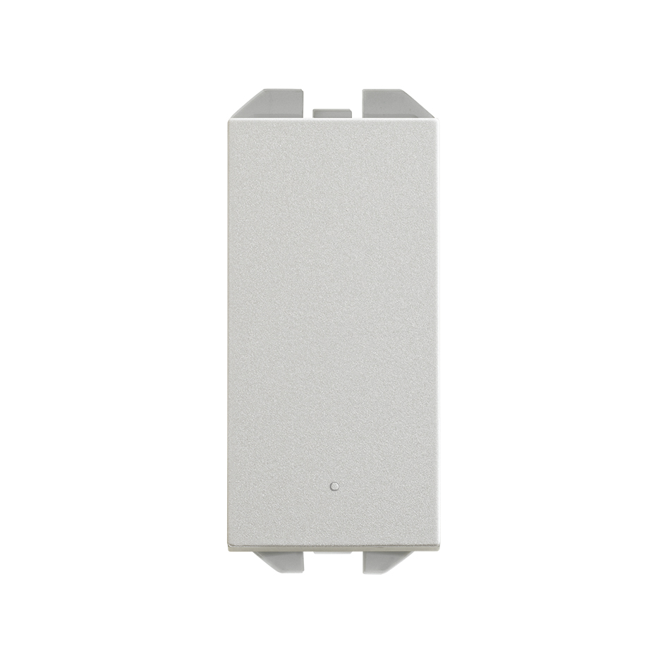 Neutral push-button switch 10A 230V~ with slender rocker and fast terminal connection system aluminium Simon 270