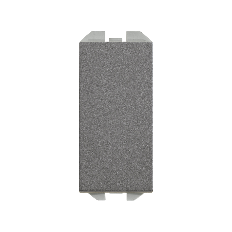 Neutral push-button switch 10A 230V~ with slender rocker and fast terminal connection system titanium Simon 270