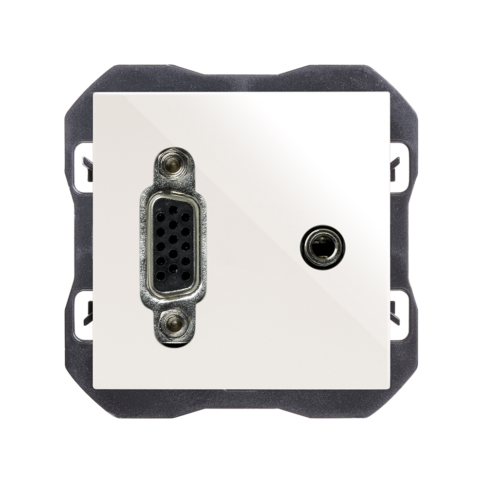 VGA HD15 connector + minijack white Simon 270
