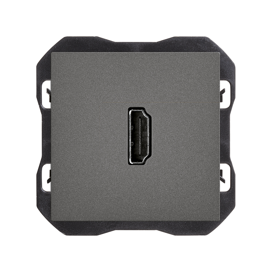 Conector HDMI 2.0 4K hembra-hembra titanio Simon 270