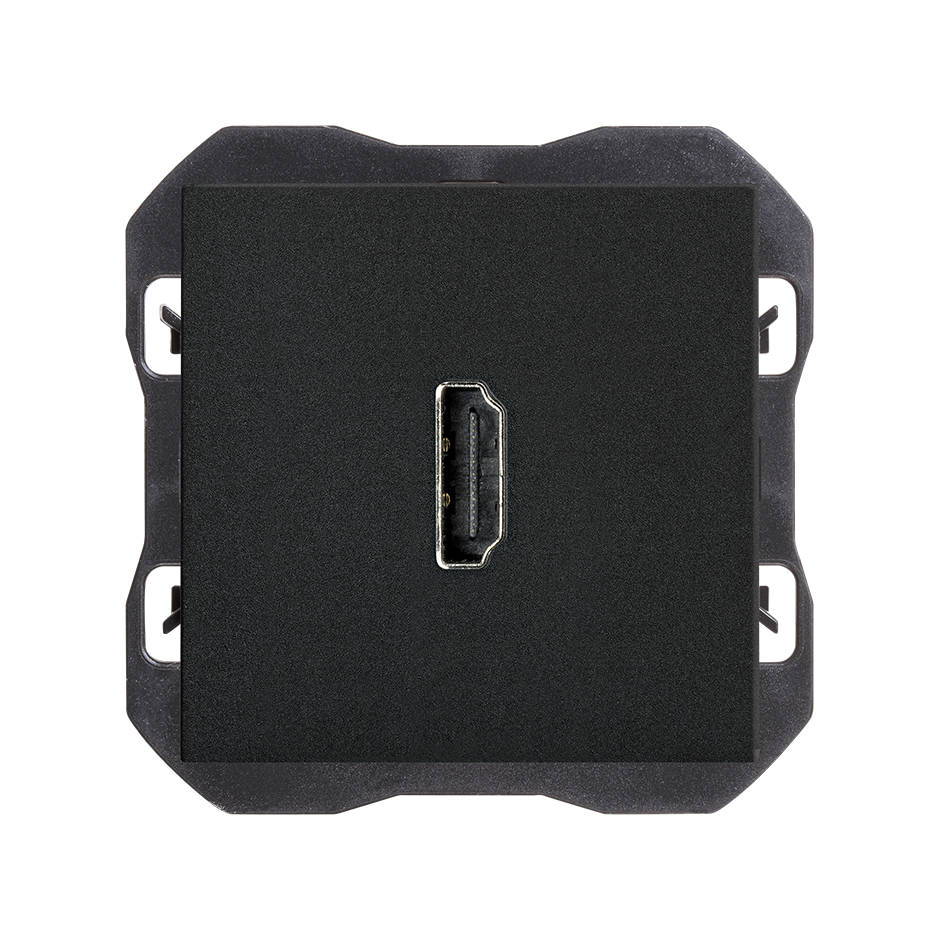 Conector HDMI 2.0 4K hembra-hembra negro mate Simon 270