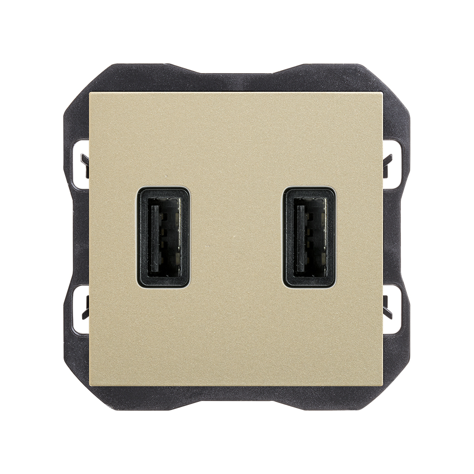 Chargeur USB double 2,1 A type A champagne Simon 270