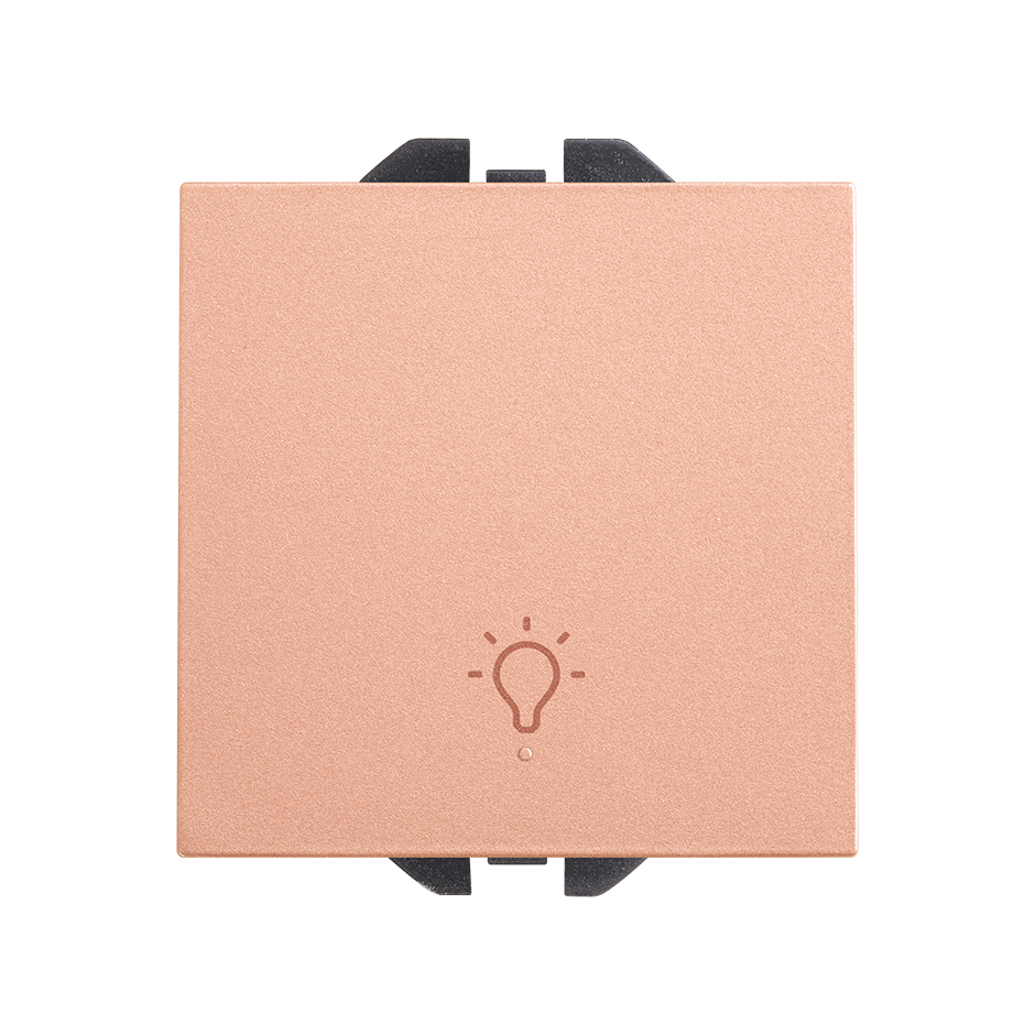 Push-button switch with light symbol 10A 230V~ and fast terminal connection system copper Simon 270