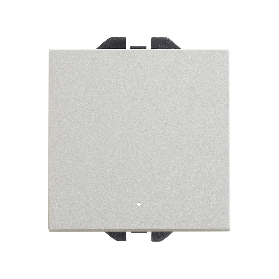 Bouton-poussoir neutre aluminium 10 AX 230 V~ avec témoin intégré et système de bornage rapide Simon 270